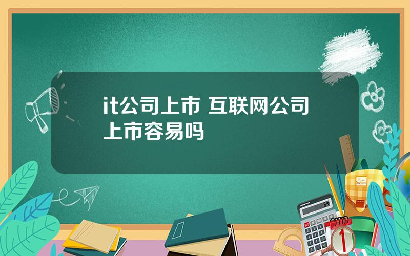 it公司上市 互联网公司上市容易吗